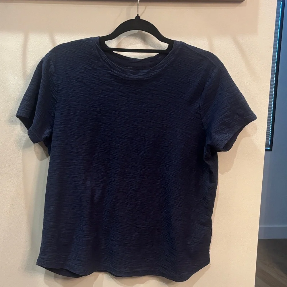 Pilcro Women’s L Navy Blue Short Sleeve Slub knit Tee - Picture 1 of 2